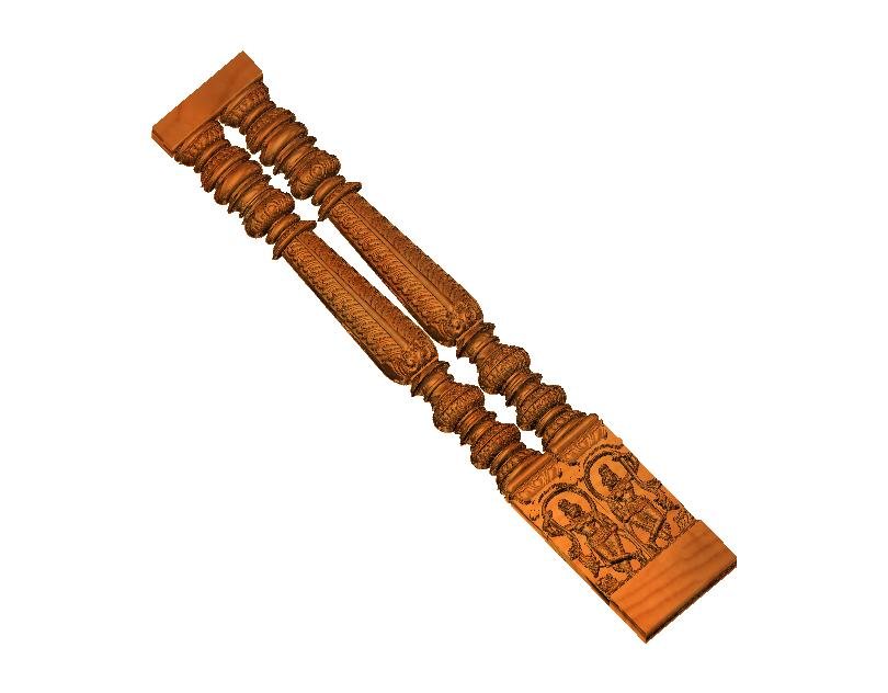 Piller - PILLER-12 Traditional Indian Temple Architectural Pillar 3D Model